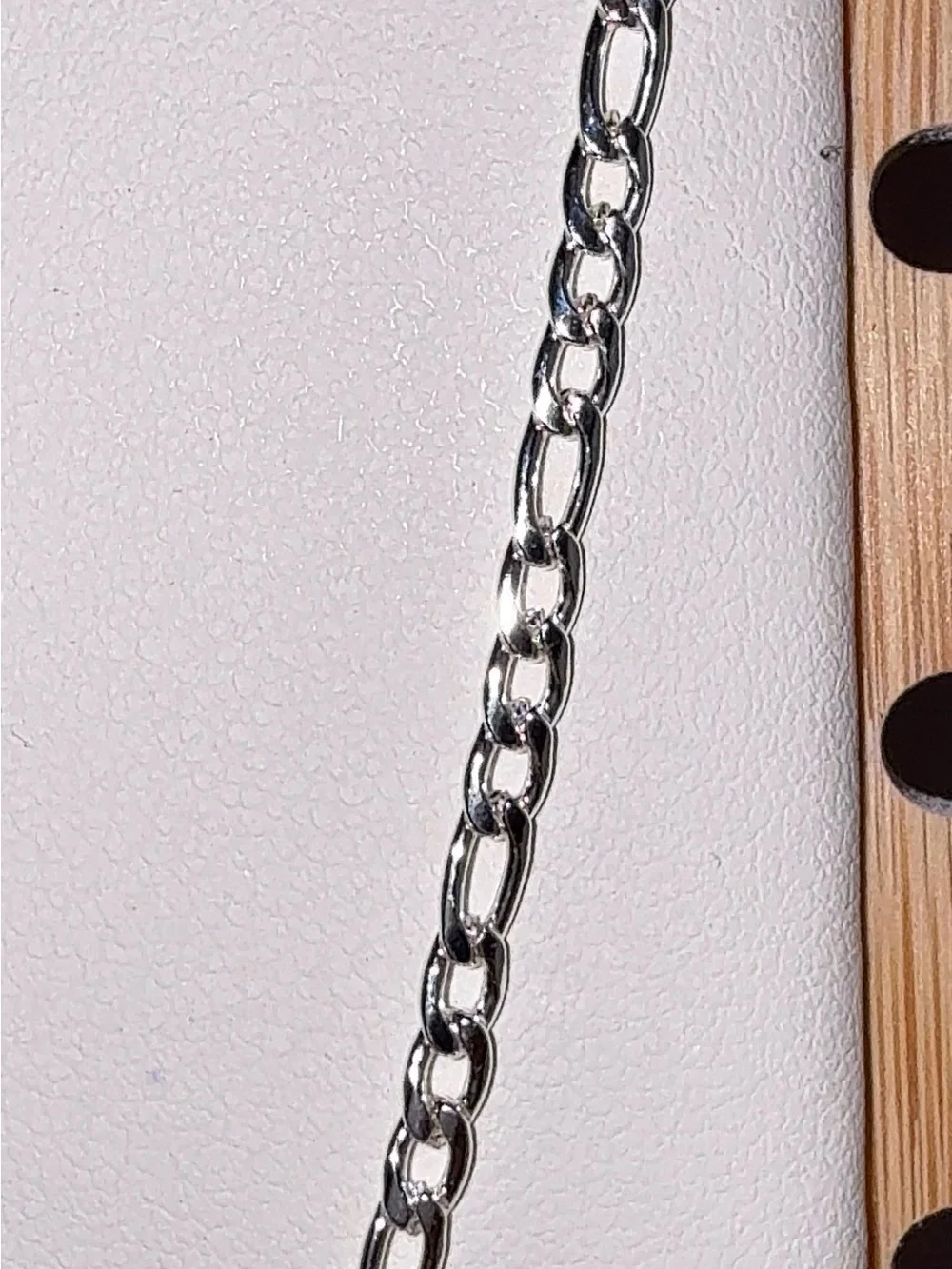 Stainless Steel Silver Figaro Chain Necklace - Shiny Silver 18”